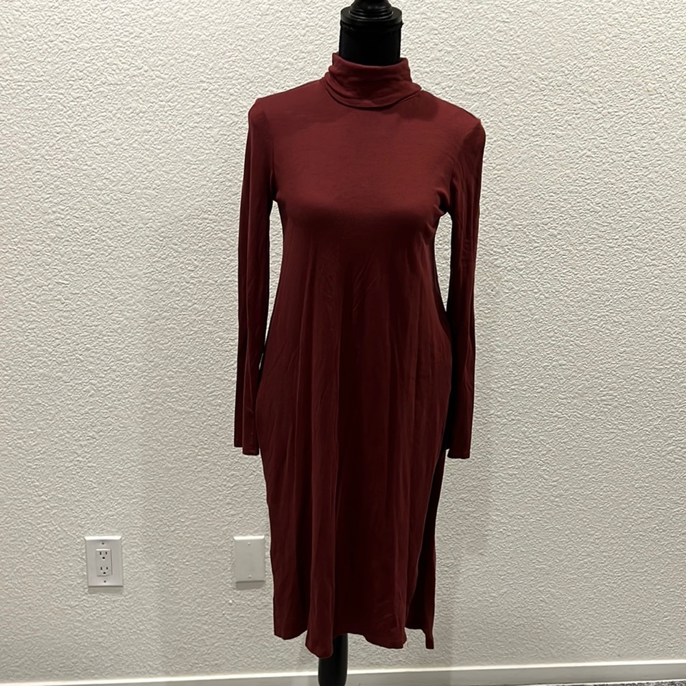 Zara Burgundy turtle neck tunic